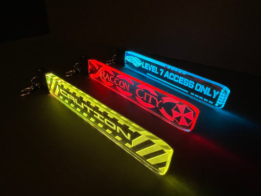 Cyberpunk/Futuristic LED Key Chain/7 Colors/USB Charging Cord