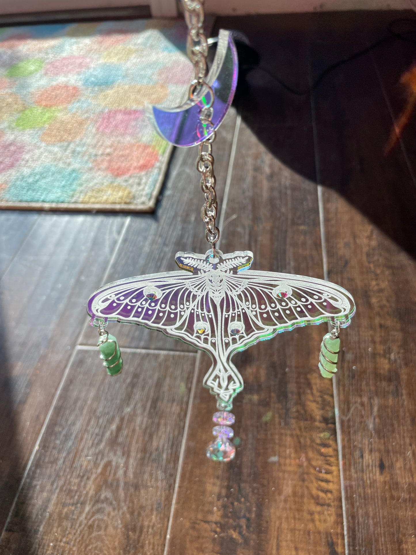 Luna Moth Moon SunCatcher/Iridescent Acrylic