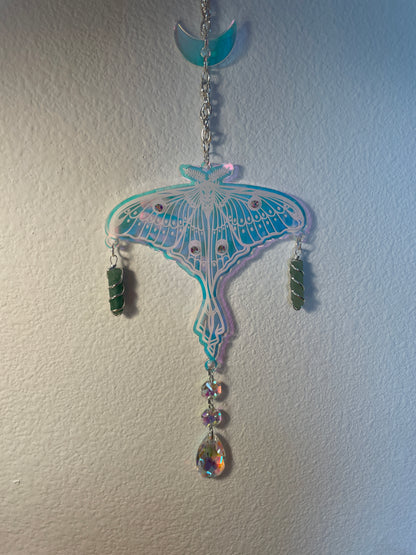 Luna Moth Moon SunCatcher/Iridescent Acrylic