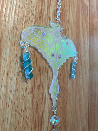 Luna Moth Moon SunCatcher/Iridescent Acrylic