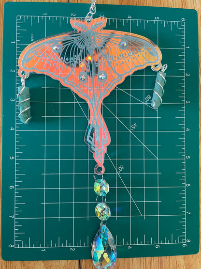 Luna Moth Moon SunCatcher/Iridescent Acrylic