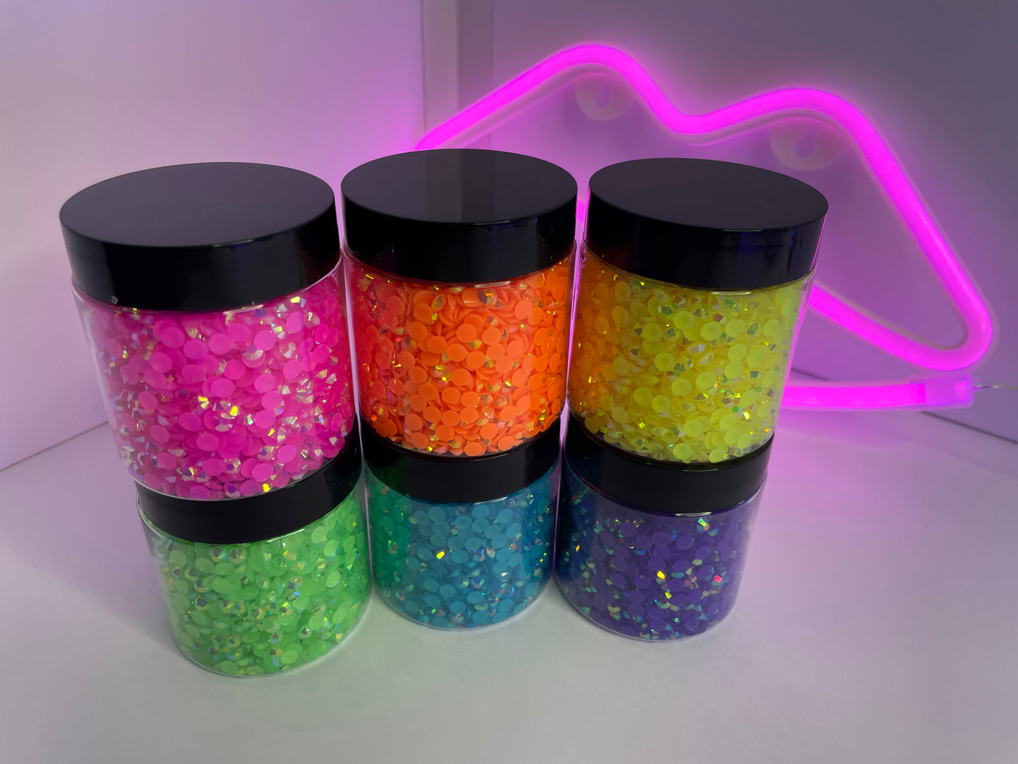 Pavé Rhinestone Fluorescent Neon Cat Ears/Cyberpunk/Rave/EDC/Glows in Blacklight