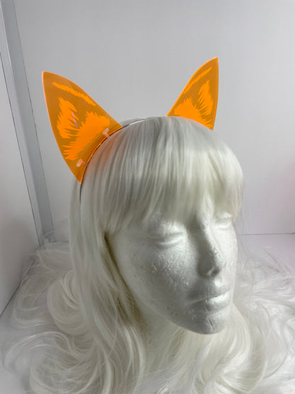 Rave Fox Ears/Fluorescent Neon Acrylic/Glows in BLACKLIGHT!!!