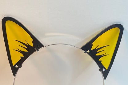 Cyberpunk Cat Ears 2.0/Inlaid Fluorescent Neon Acrylic/Glows in Blacklight!/5 Colors to choose from!