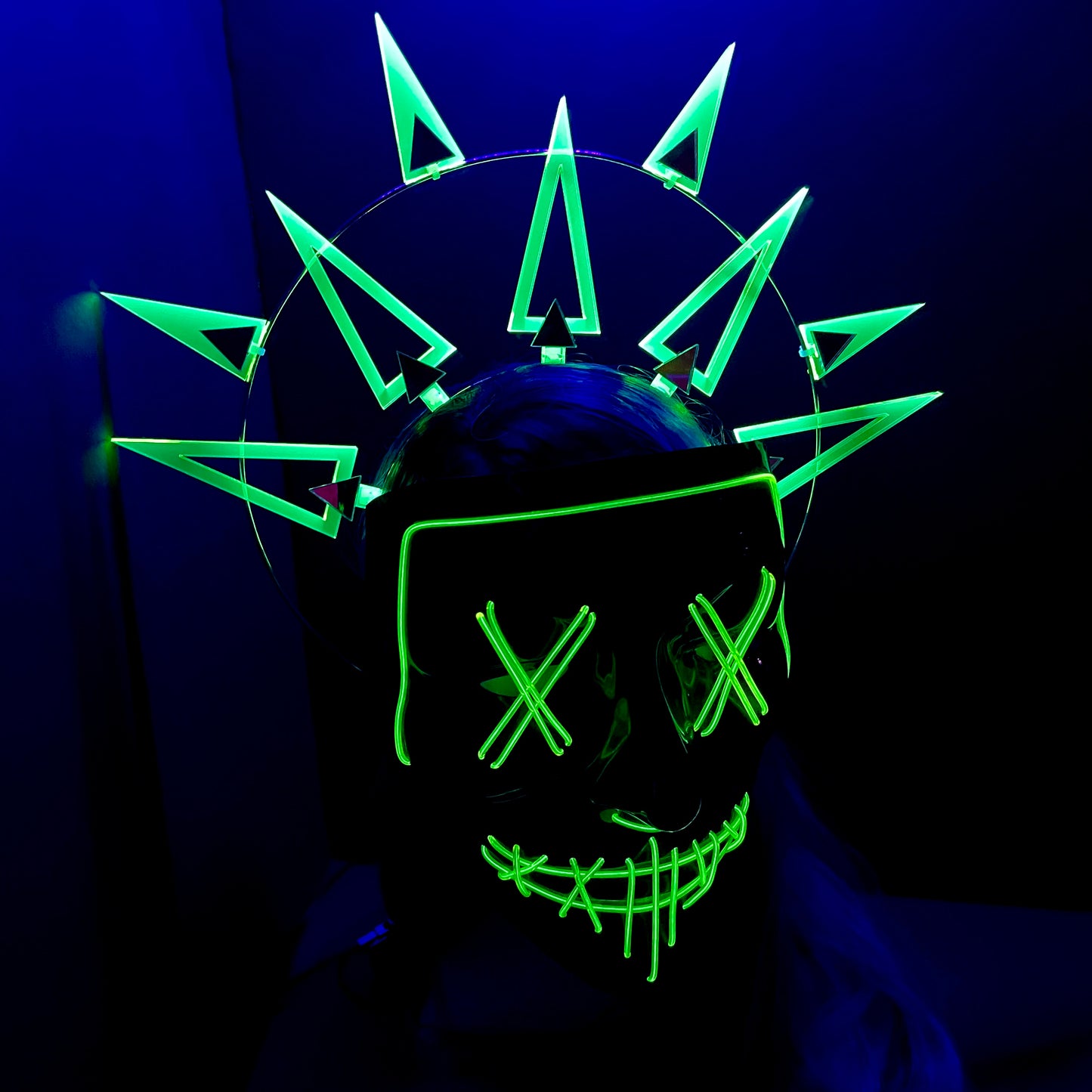 Liberty Headdress/Purge/Rave/Burning Man/Fluorescent Neon Acrylic/Glows in Blacklight!