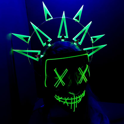 Liberty Headdress/Purge/Rave/Burning Man/Fluorescent Neon Acrylic/Glows in Blacklight!