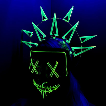 Liberty Headdress/Purge/Rave/Burning Man/Fluorescent Neon Acrylic/Glows in Blacklight!