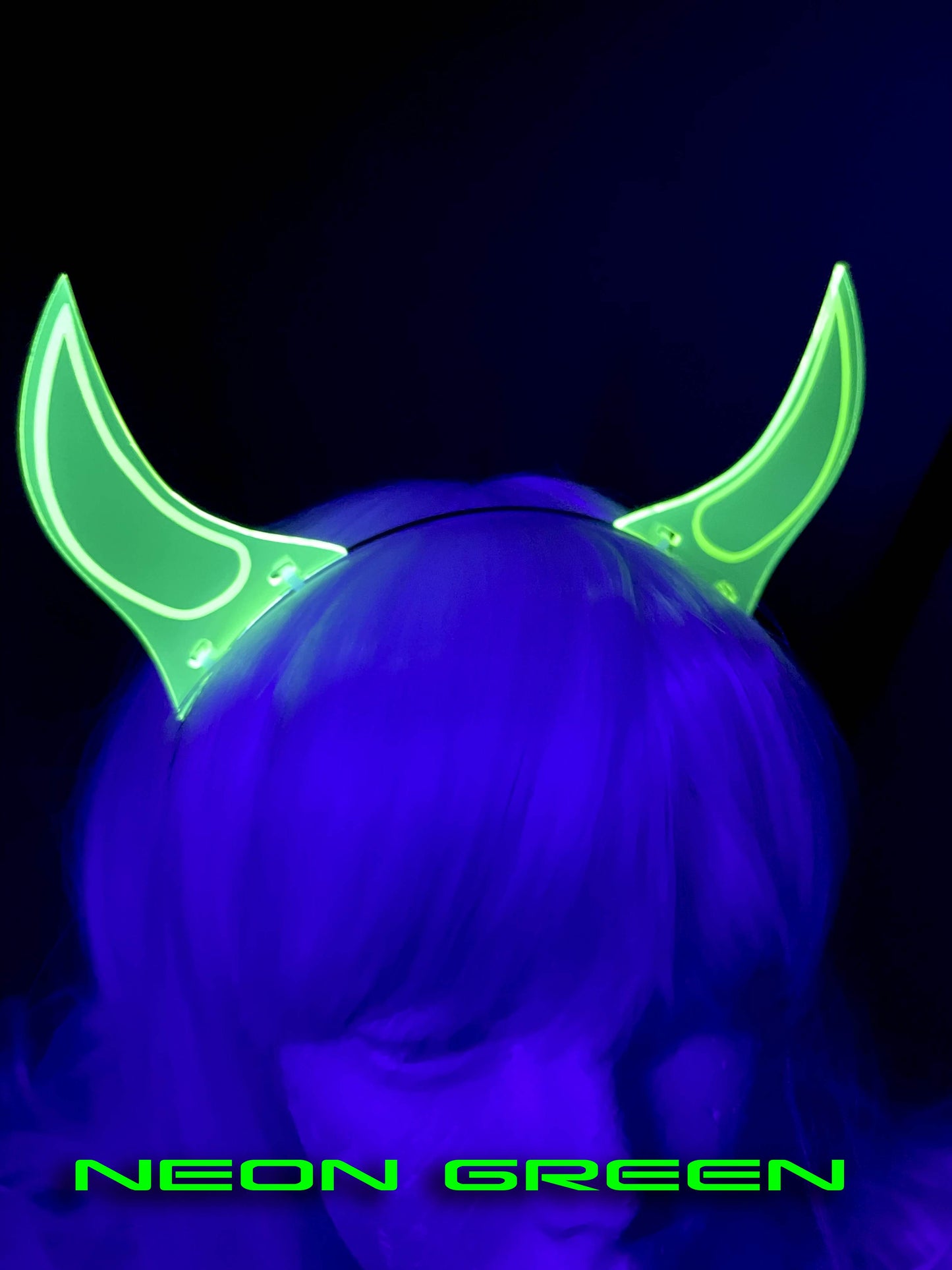 Devil Horns Headband/Rave/Fluorescent Neon Acrylic/Glows in Blacklight/5 Colors to choose from!