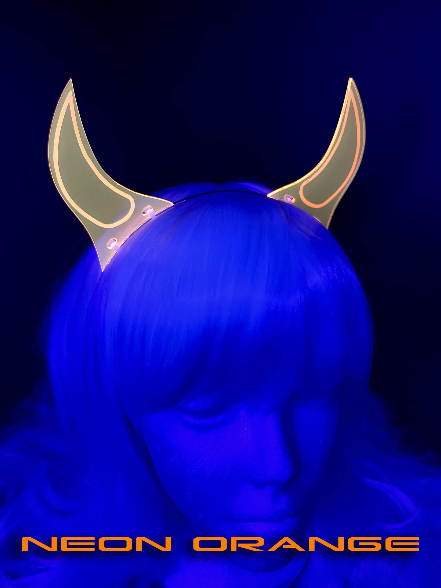 Devil Horns Headband/Rave/Fluorescent Neon Acrylic/Glows in Blacklight/5 Colors to choose from!