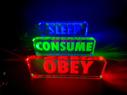 THEY LIVE/Obey/Sleep/Consume LED Key Chain/7 Colors/USB Charging Cord