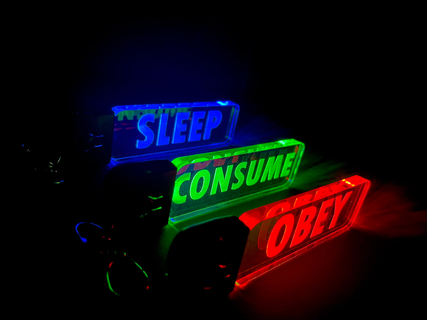 THEY LIVE/Obey/Sleep/Consume LED Key Chain/7 Colors/USB Charging Cord