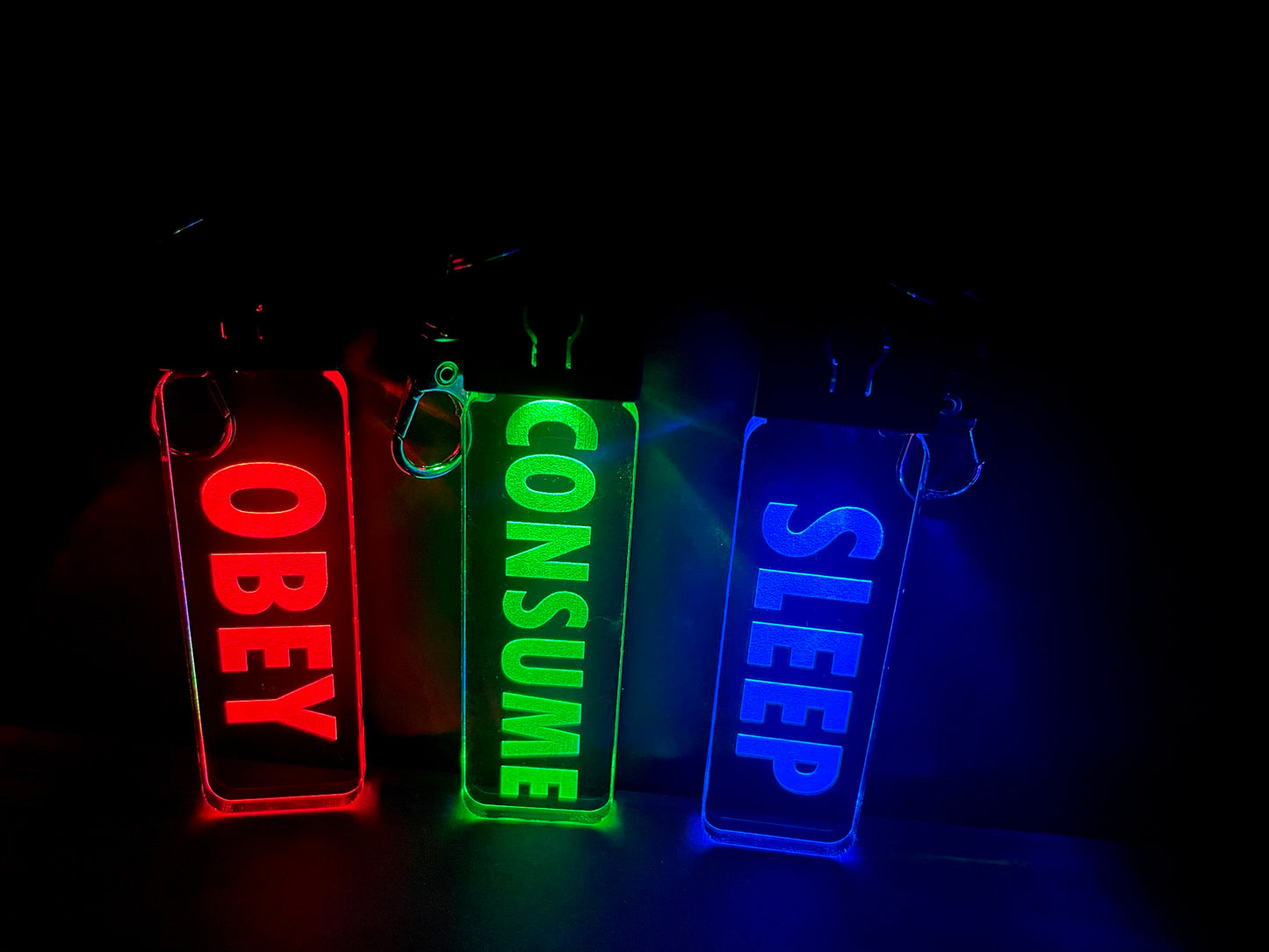 THEY LIVE/Obey/Sleep/Consume LED Key Chain/7 Colors/USB Charging Cord