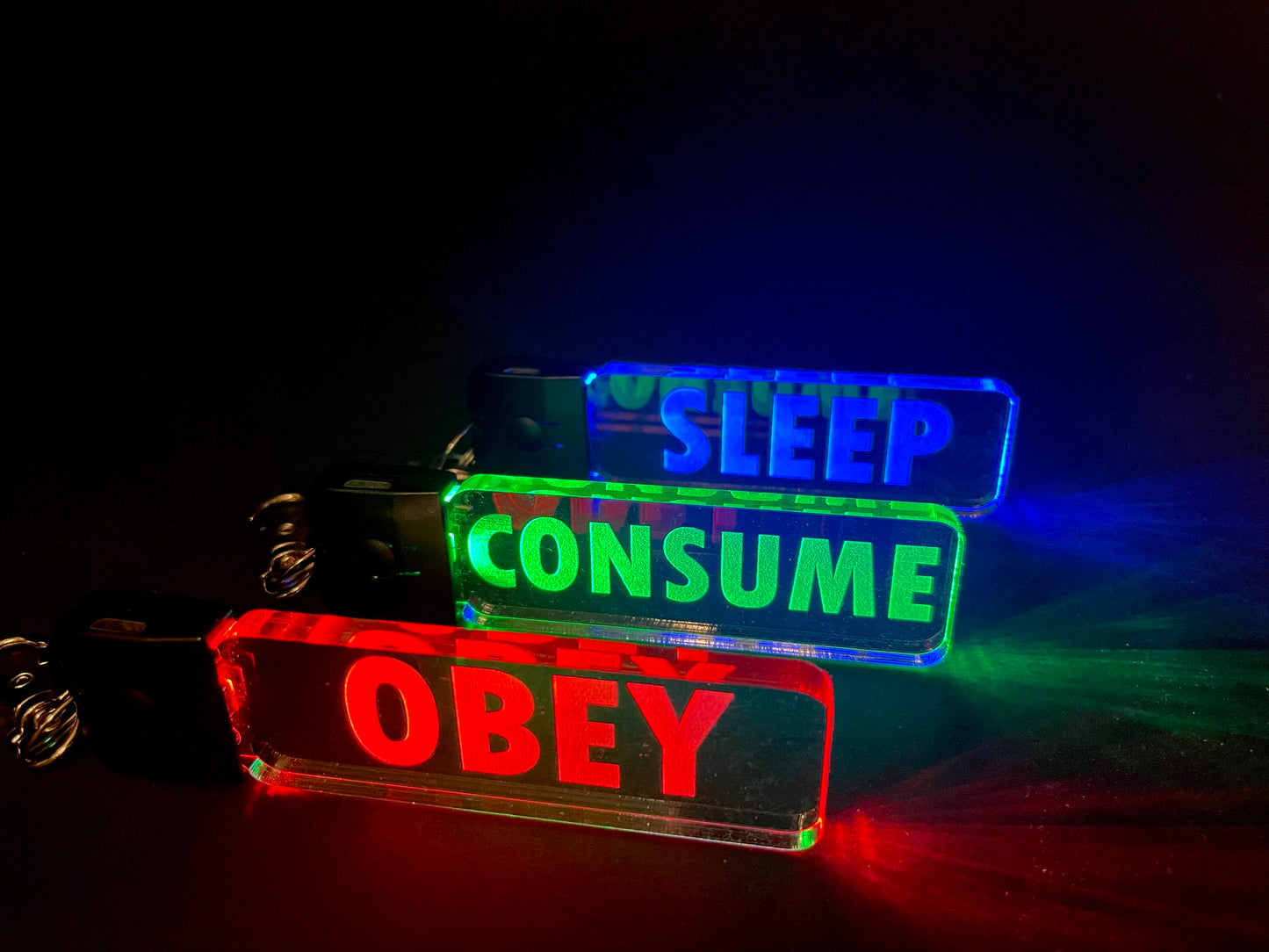 THEY LIVE/Obey/Sleep/Consume LED Key Chain/7 Colors/USB Charging Cord