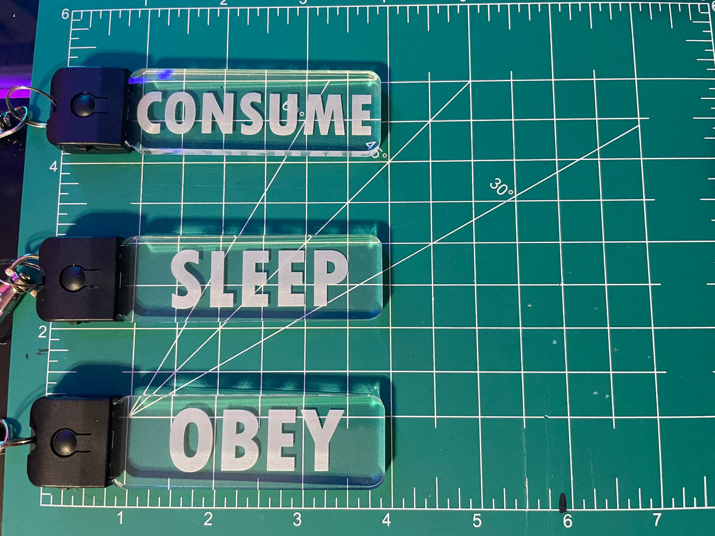 THEY LIVE/Obey/Sleep/Consume LED Key Chain/7 Colors/USB Charging Cord