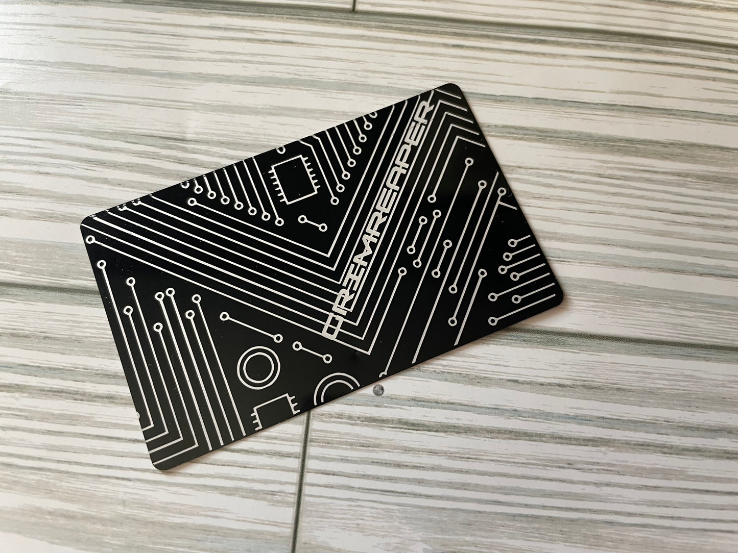 5-Personalized Gamer Access Card/BlackMetal Business Card/Cyberpunk Circuit Board Design/