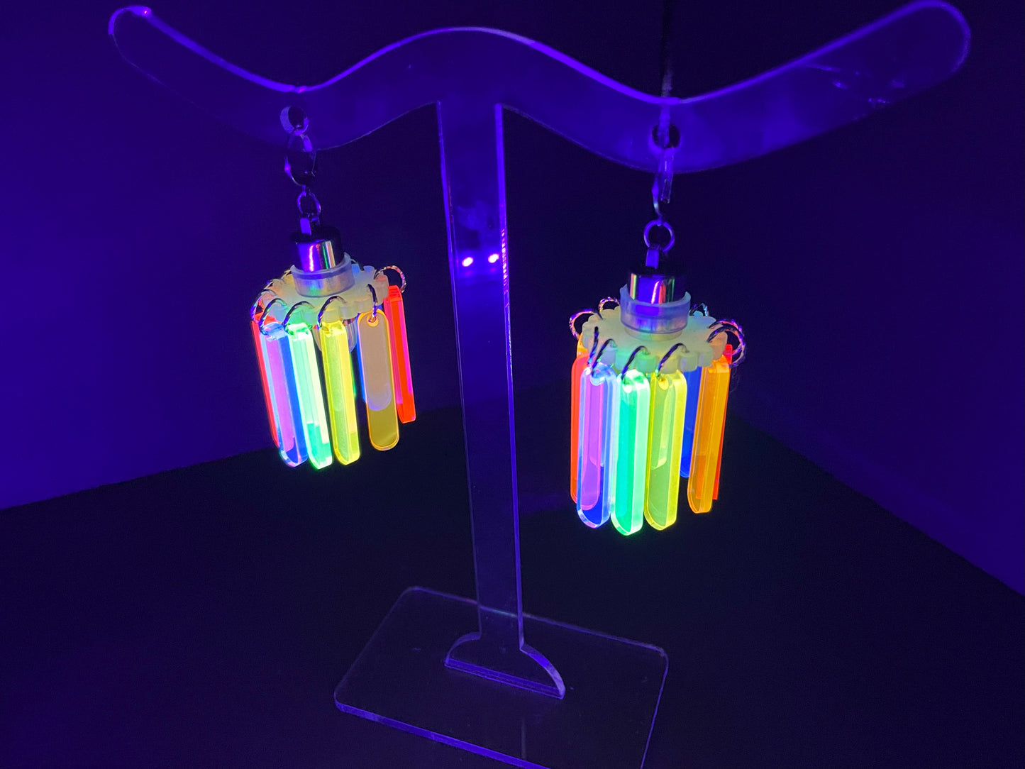 Rainbow Chandelier LED Earrings