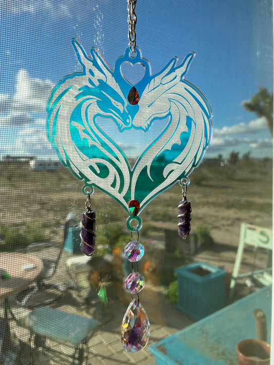 Dragon Lovers SunCatcher/Iridescent Acrylic