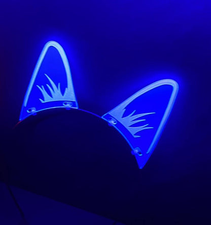 Cyberpunk/Rave Cat Ears/Fluorescent Neon Acrylic/Glows in Blacklight!!