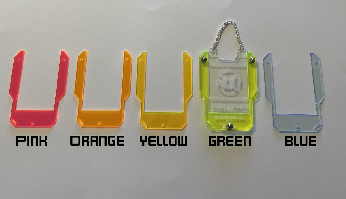 Personalized Cyberpunk Keycard ID holder/Fluorescent Neon Acrylic/Glows in Black Light