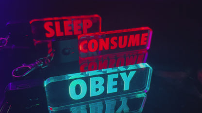 THEY LIVE/Obey/Sleep/Consume LED Key Chain/7 Colors/USB Charging Cord