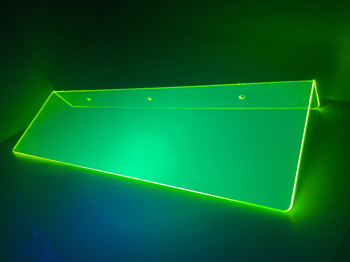 Fluorescent Neon Acrylic Shelf/18"x5"-3MM/Blacklight Reactive/Game Room/ Hippie Raver/Up to 5 Neon Colors Available!