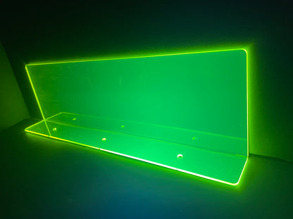 Fluorescent Neon Acrylic Shelf/18"x5"-3MM/Blacklight Reactive/Game Room/ Hippie Raver/Up to 5 Neon Colors Available!