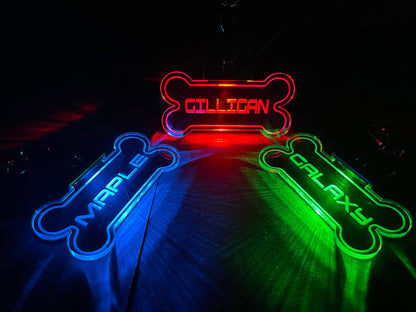 Personalized LED Dog Tag/LED Changes up to 7 Colors/ Rechargeable USB Cord Included!