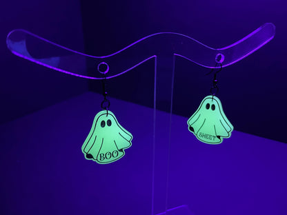 Boo Sheet Glow In The Dark Ghost Earrings/Halloween/Goth/Ren Faire